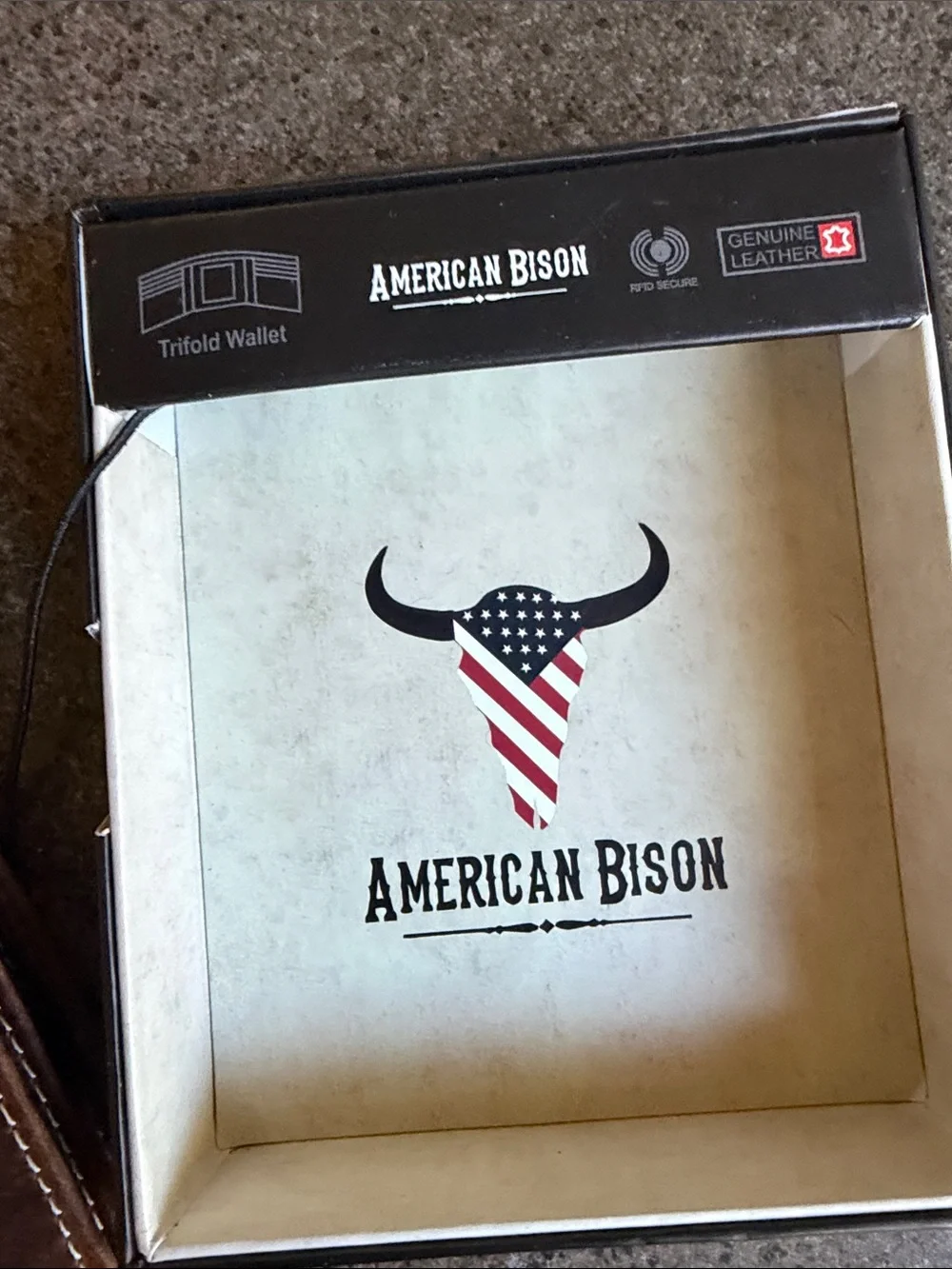 American Bison Leather Trifold Wallet